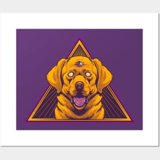 All Seeing Eye Dog - Illuminated Third Eye Doggo Posters and Art